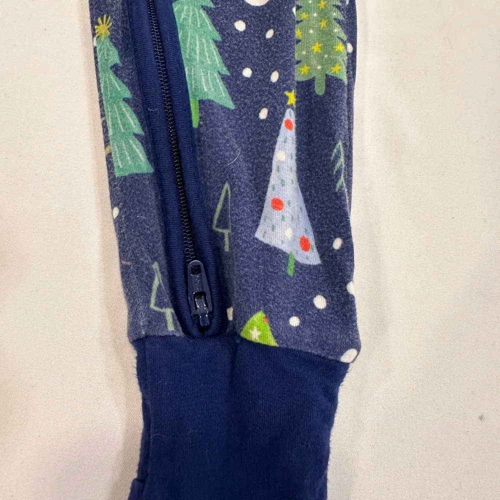 Little Sleepies Christmas Trees Zippy Kids 6-12 Months Navy Bamboo |‎ Holiday